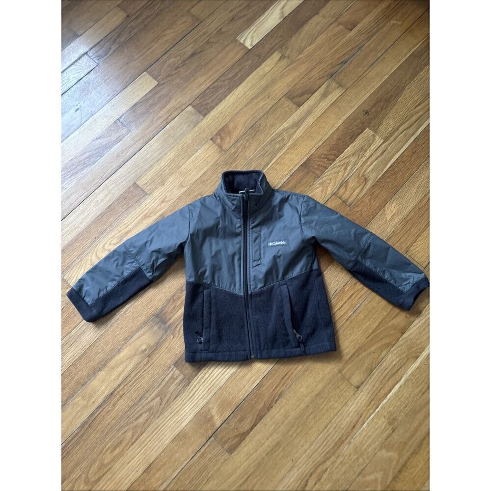 Columbia Steens Mountain Jacket Boys Black Gray Fleece Softshell Size XXS